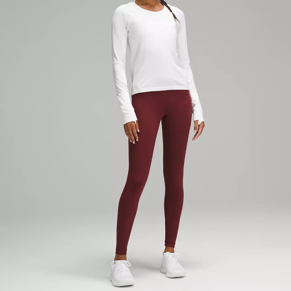 NWOT Size 4 Lululemon 🍋 Red Melot 🍷Wunder Train High Rise Leggings 28"